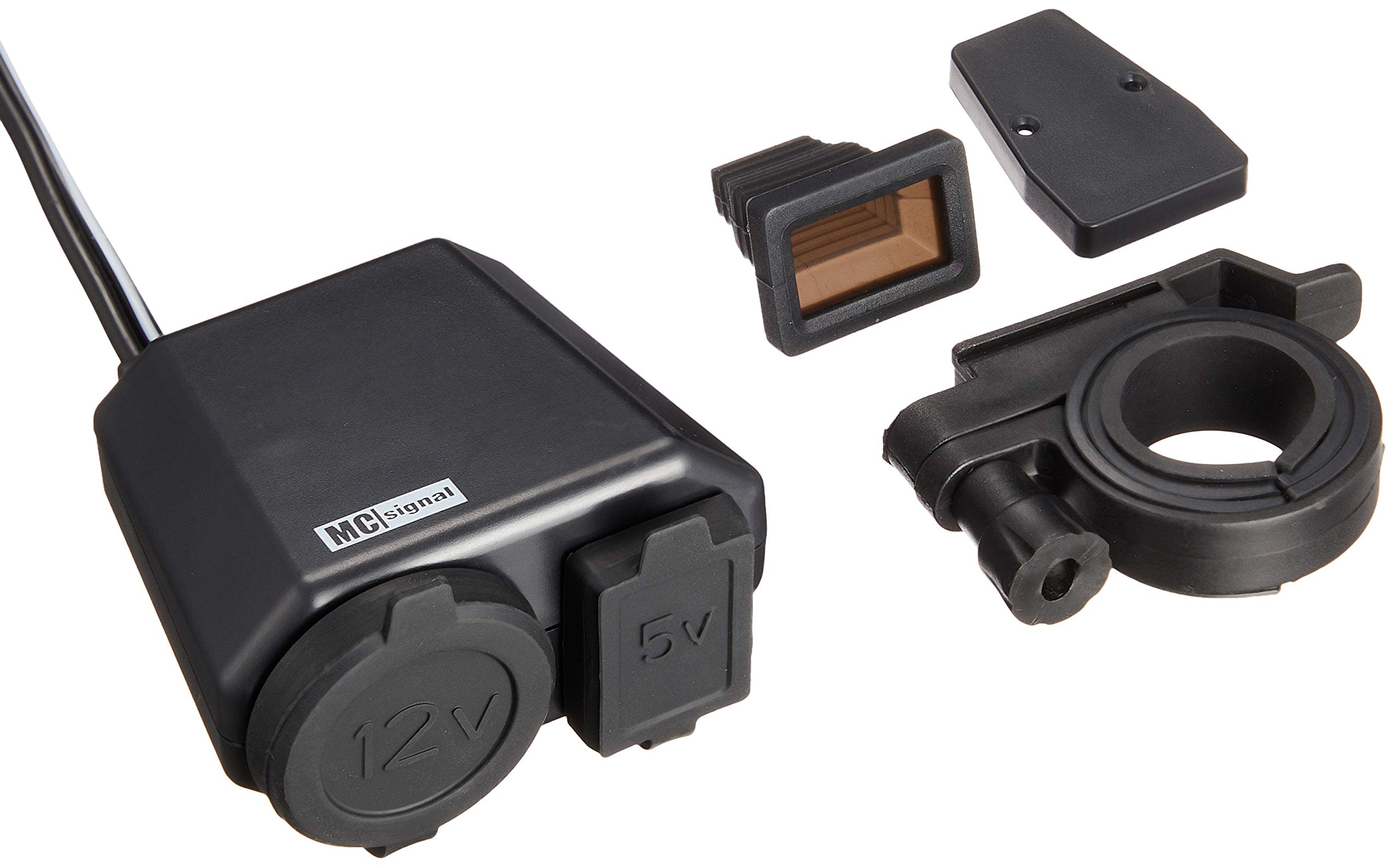 

NEWING Plus 2 Motorcycle Power Cigarette Lighter Socket USB Max 120W Station, DC, + Port, + 2.1A, NS-003 чёрный