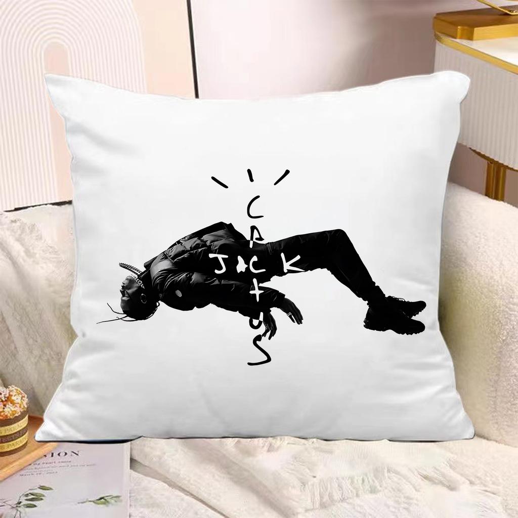 Rapper Pillow Covers Cartoon Sofa Decorative Home Doublesided Printing Short Plush Cute Cushion TTravis SScott Cover