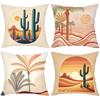 Boho Desert Cactus Palm Tree Throw Pillow Covers Pattern Cushion Cover Suitable for Sofa Bedroom Car Pillow Cover