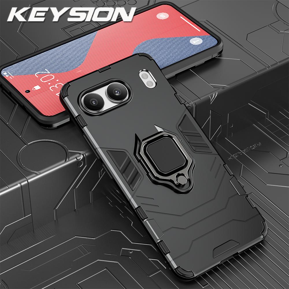 

Противоударный защитный чехол KEYSION для OnePlus Nord 4, мягкий силиконовый чехол + подставка-держатель из ПК, задняя крышка для телефона OnePlus 1+ Nord 4 5G for Nord 4 чёрный