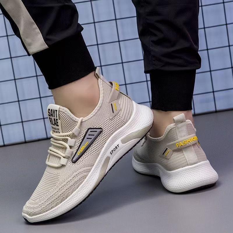 Men S Breathable Knit Running Sneakers Casual Korean Style