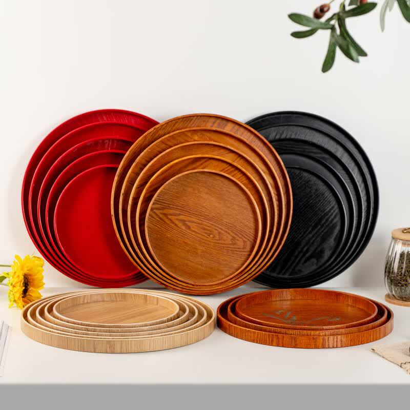 Yimao Minimalist Wooden Round Serving Tray