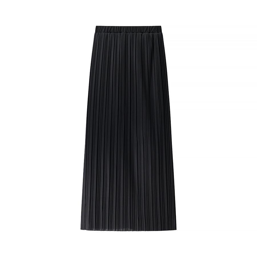 Spring 2025 European & American Style Women's Strapless Pleated Top + High-Waisted Midi Skirt Set