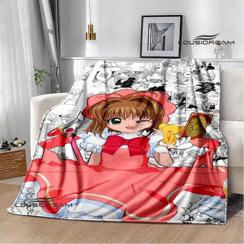 Card Captor Sakura Cartoon Printed Blankets Flannel Soft Cozy Blankets Sofa Bed Blanket Travel Blanket Bedding Birthday Gift