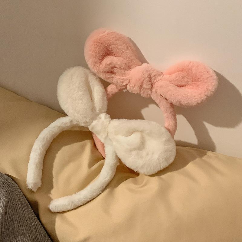 Cute Cartoon Rabbit Ear Headband Women Girls Bunny Bear Ears Hairband Cosplay Hair Band Fashion Plush Hair Hoop Hair Accessories