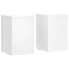 VidaXL Supports pour plantes 2 pcs blanc 25x25x35 cm bois d'ingénierie, support de fleurs, support de pot, support pour 852906