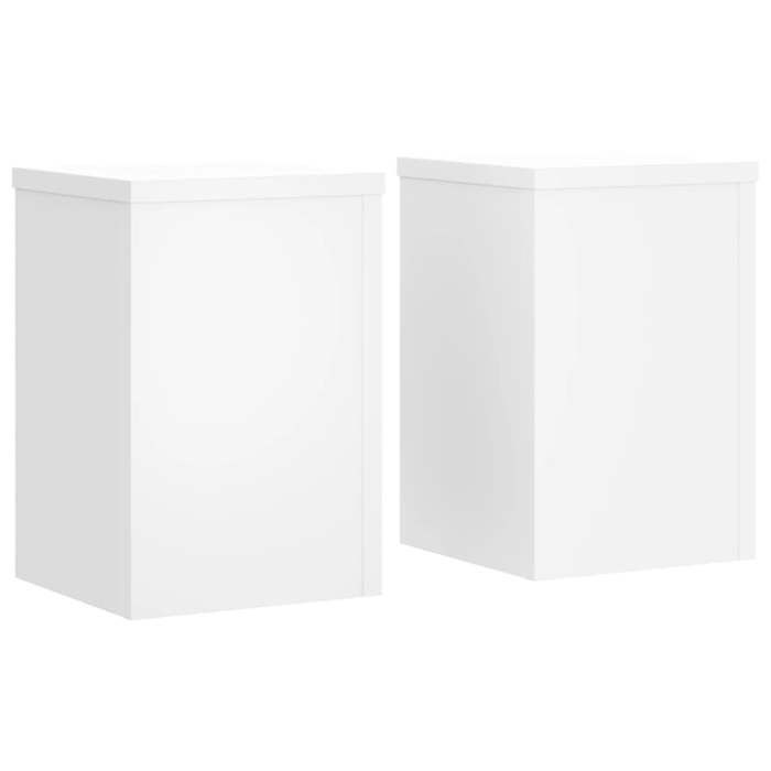 VidaXL Supports pour plantes 2 pcs blanc 25x25x35 cm bois d'ingénierie, support de fleurs, support de pot, support pour 852906