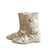 Huge good-looking inner height-increasing ballet cool boots women's hollowed-out removable two-wear boots Maillard stack boots short boots