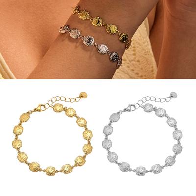 Luxurious Gold or Silver Hammered Texture Square Bracelet For Fashion Forward Women Seeking Unique Accessories