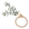 12PCS Napkin Rings Bohemian Style Wood Bead Farmhouse Napkins Ring Holders for Weddings Parties Leaves Design