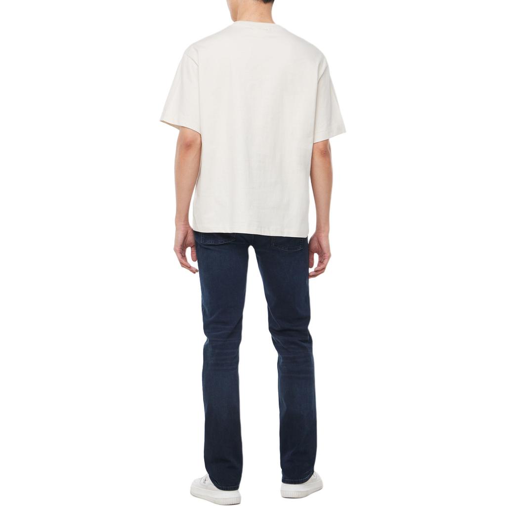 Calvin Klein Loose Fit Crew Neck Short Sleeve T-Shirt Unisex Tops Cream 40HM228-CKS
