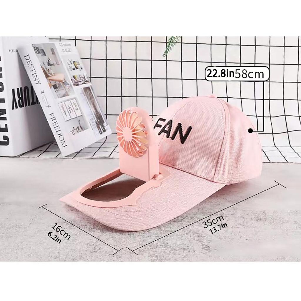 Portable Mini USB Rechargeable Fan Hat Outdoor Sun Protection Adjustable Cap with Detachable Fan for Hands-Free Cooling