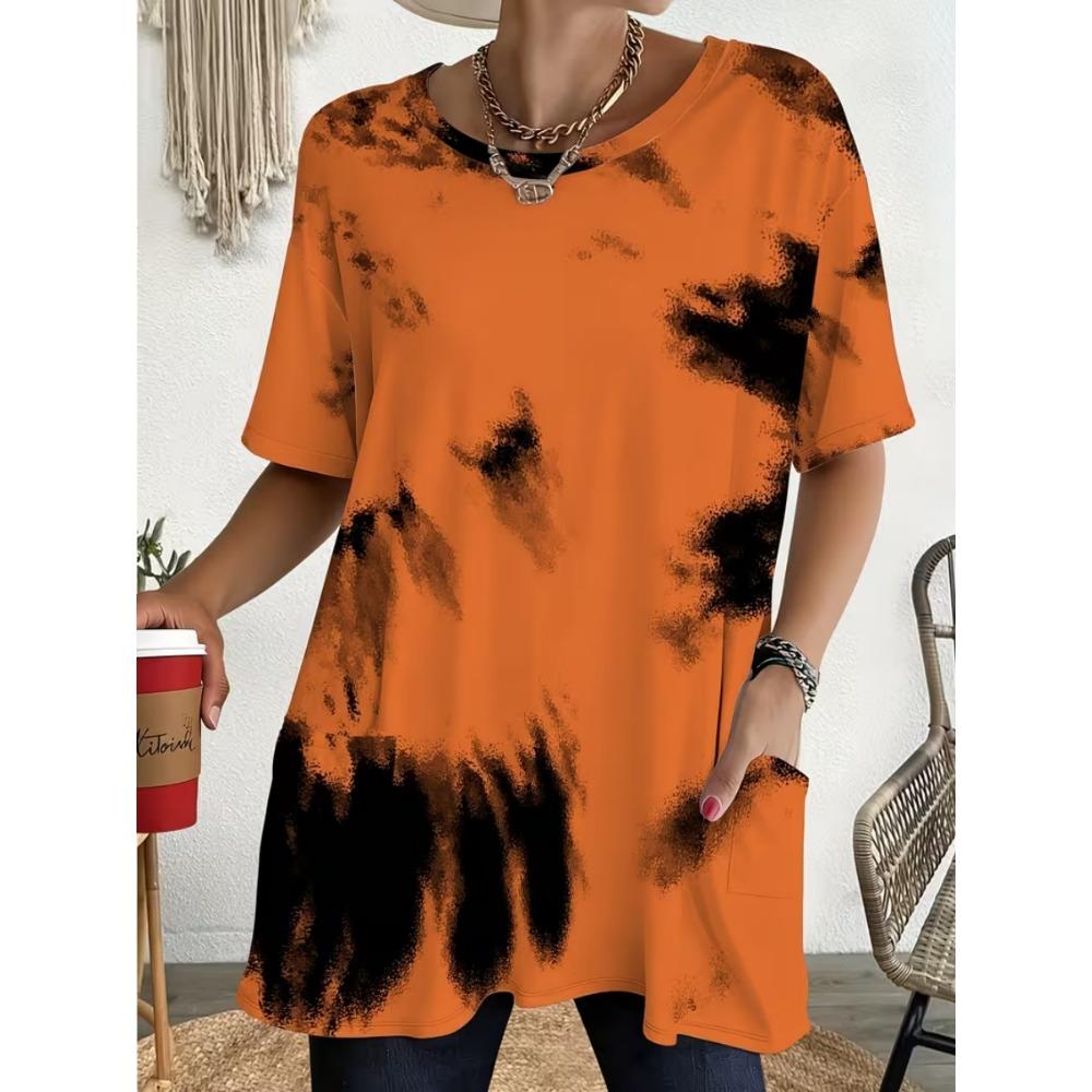 2026 Neues Sommer-T-Shirt mit kurzen Ärmeln, 3D-bedrucktes T-Shirt mit Tasche, Lässig und Modisch, Übergröße T-Shirt