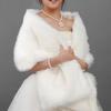 Caldo scialle da sposa con scialle in pelliccia sintetica, stola, bolero, coprispalle, mantelle lunghe, accessori da sposa