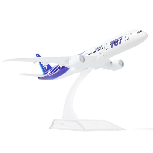 QIYUMOKE 1/400 ANA Boeing 787 Airplane Model, 15.5cm, Die-Cast Alloy, Fully Assembled, Includes Plastic Stand, Perfect for Desktop Display and Creativ