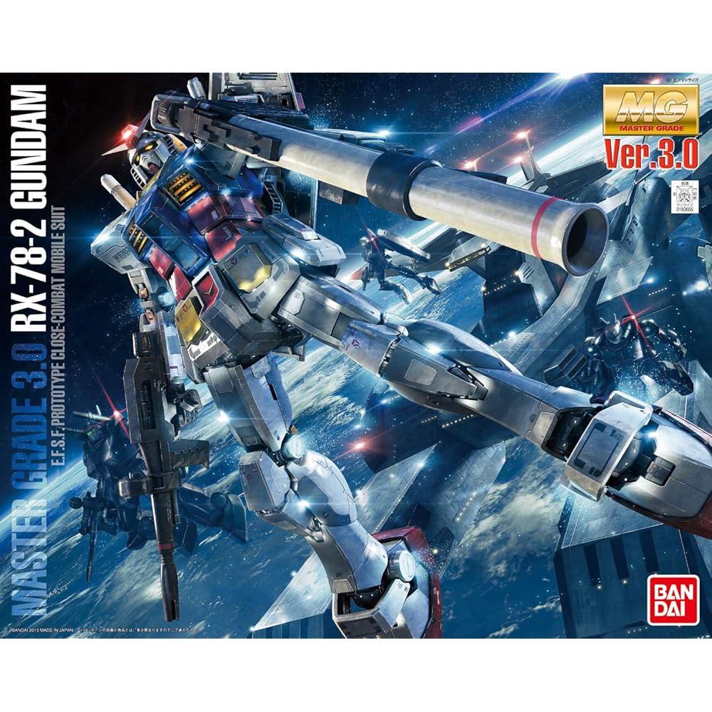 Bandai Spirits MG Mobile Suit Gundam RX-78-2 Ver.3.0 1/100 Scale Color-Coded Plastic Model Kit