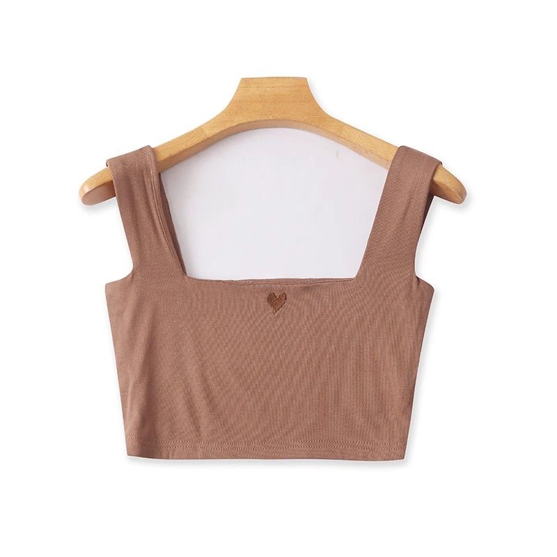 4473 Knitting Vest Summer Pullover Cotton Silm Slim Looking Midriff Outfit Pure Color Tube-Top Beauty Back Shirt Women's Clothing Export