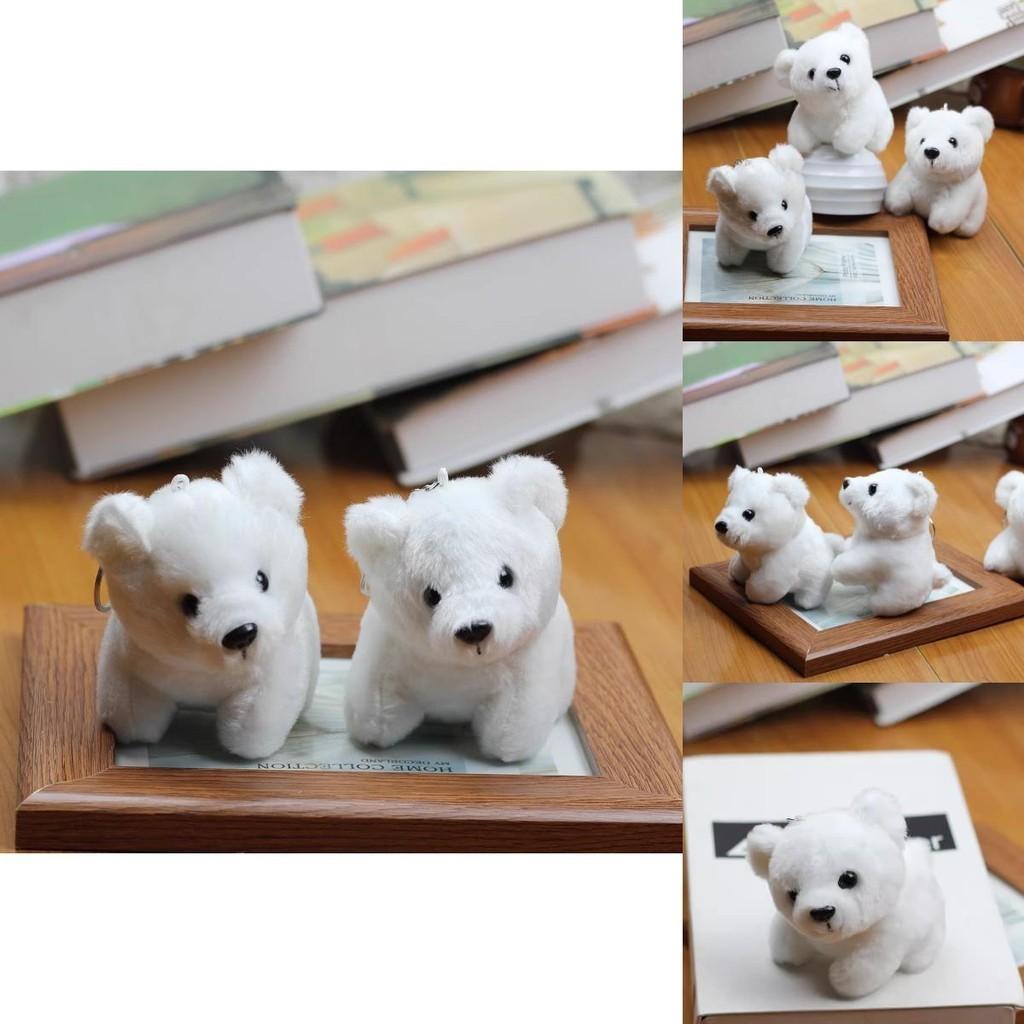 Niedliches Eisbär Plüschtier Schlüsselanhänger Accessoire Flauschiger Weißer Bär Taschenanhänger