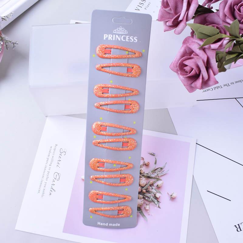 10pcs/set Glitter Hairpins Snap Hair Clip for Children Kids Claw Hair Clip Pins For Girls Hair Accessories Cute Metal Barrettes