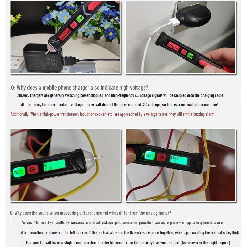 Deli DL8012 Smart Non-Contact AC Voltage Tester with Flashlight