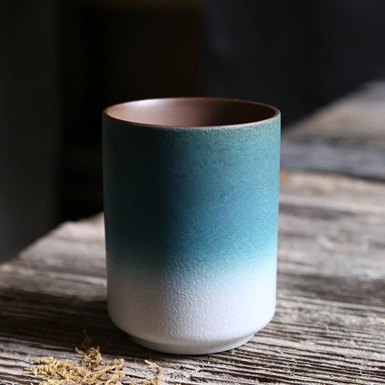 Japanese-style Rough Pottery Large Water Cup Master Cup Water Cup Tea Cup Restaurant Kiln Becomes Simple Gradient