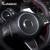 Real Hard Carbon Fiber Sticker For Fiat 500 Abarth 595 2010 2011 2012 2013 2014 2015 Car Steering Wheel Button Interior Trim