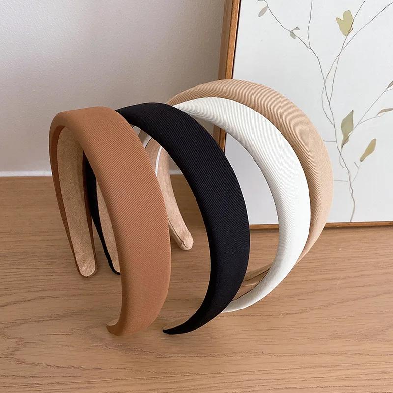 New Sponge Hair Band Soft Fabric Plain Head Bands Women's Fashion Wash Face Thick Headbands for Girls Hair Accessories