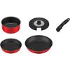 Thermos Durable Series Detachable Fry Pan 5-Piece Set CA Gas Stove Only Bright Red KSC-5A BTR