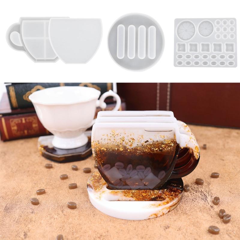 Coffee Lemon Slices Mold Epoxy Resin Casting Mold Teapot Mat Tray Storage Rack Mold Jewelry Making Mold Home Decorations
