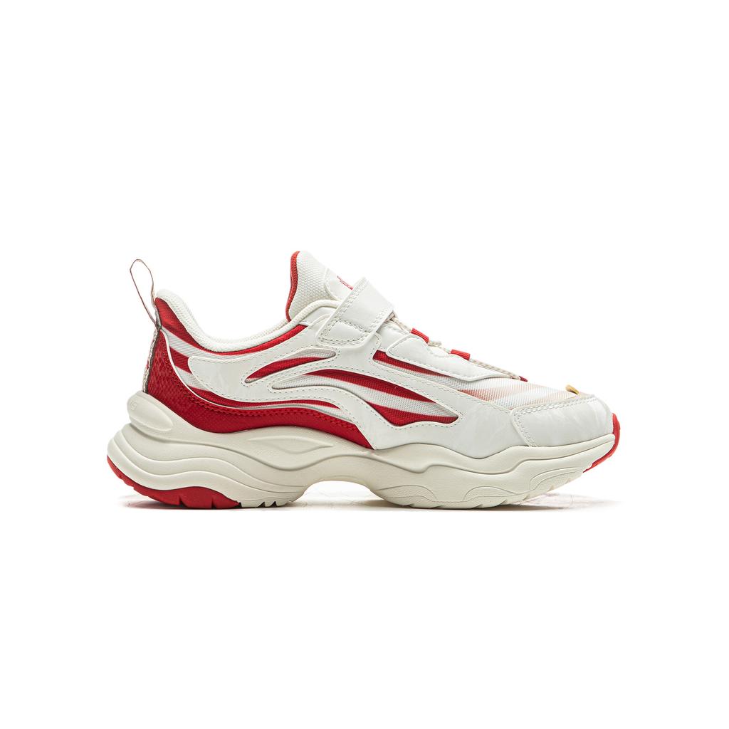 Li Ning Kids Fashion Versatile Trendy Casual Shoes Kids Casual Shoes Champagne-White Glory-Red YKCU206-11