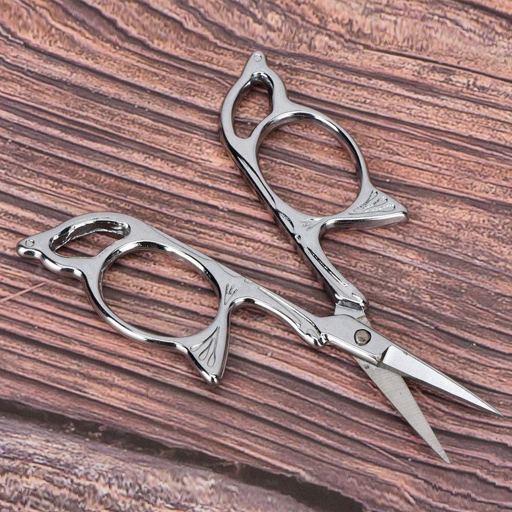 1pc Antique   Stainless Steel Tailor Scissors Household   Sewing Accessories (Gold)