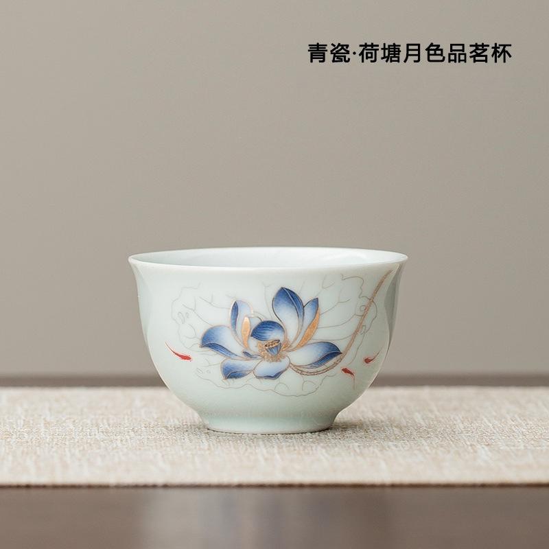 Ceramiczny kubek pojedynczy z malowidłem krajobrazowym, kubek do herbaty, kubek mistrzowski, kubek do degustacji herbaty, kubek do parzenia herbaty, zestaw do herbaty Kung Fu