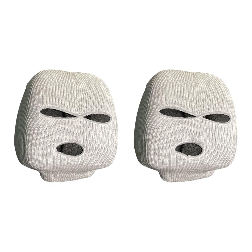 1/2PCS 3-hole Car Seat Headrest Full Face Cover Ski Mask Hat Anti Ash Protection For Car Interior Seats Funny Cover Decoration