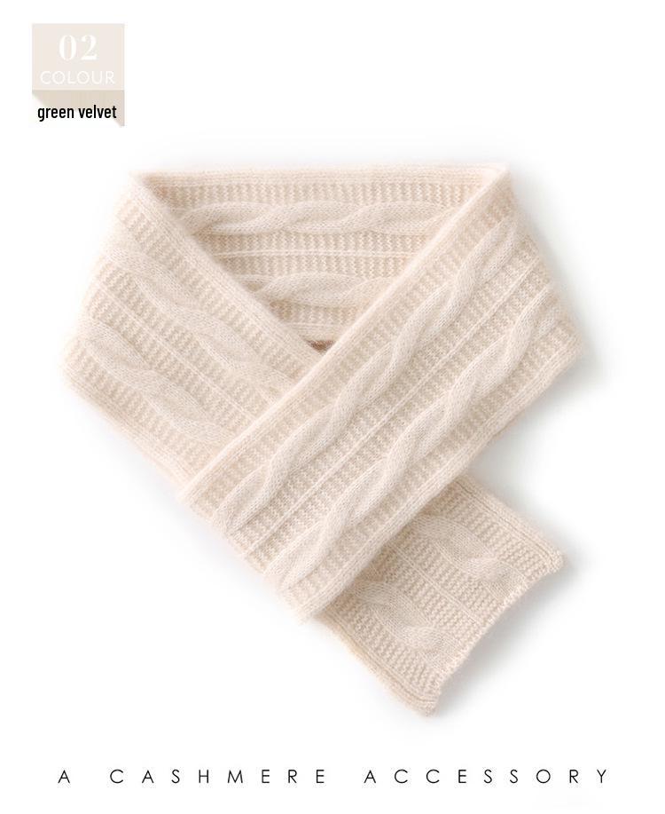 Cashmere Cable Knit Perforated Scarf: Fashionable, Versatile, Warm Neck Warmer.