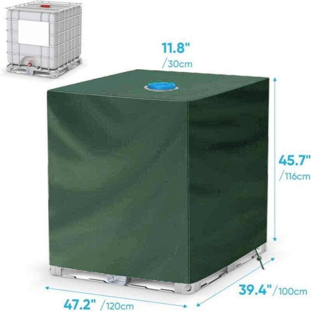 Copertura per secchio IBC Ton, copertura per serbatoio d'acqua isolata in tessuto Oxford 210d, protezione solare esterna, antipolvere e impermeabile, copertura protettiva per secchio da 1000 litri