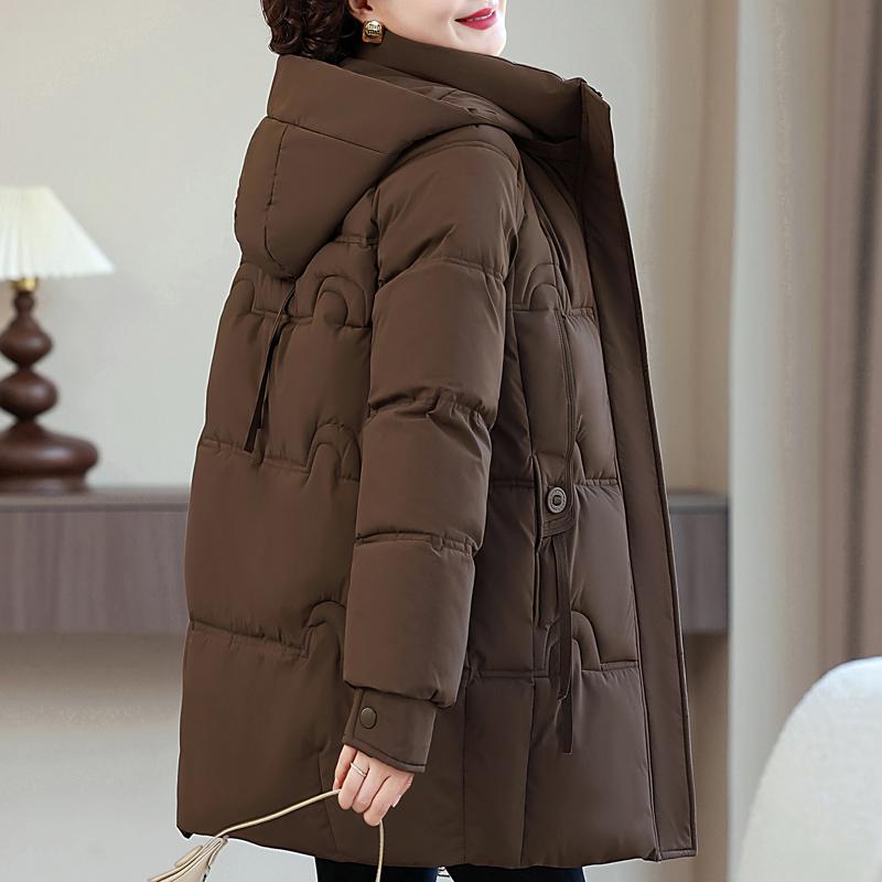 Parka Lungă pentru Femei Plus Size, Jachete Calde de Iarnă, cu Glugă, Elegantă, Largă, Groasă, Îmbrăcăminte Exterioară, Palton pentru Femei de Vârstă Mijlocie