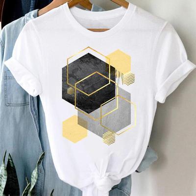 Frauen Aquarell Abstrakte Malerei Drucken Kurzarm T Top Mode T-shirt Kleidung Casual Sommer Dame Weibliche Grafik T-shirt