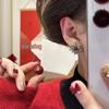 Autumn/Winter Ankara Red Pearl Firework Stud Earrings: High-End Two-Way Luxury Festive Earrings for Women