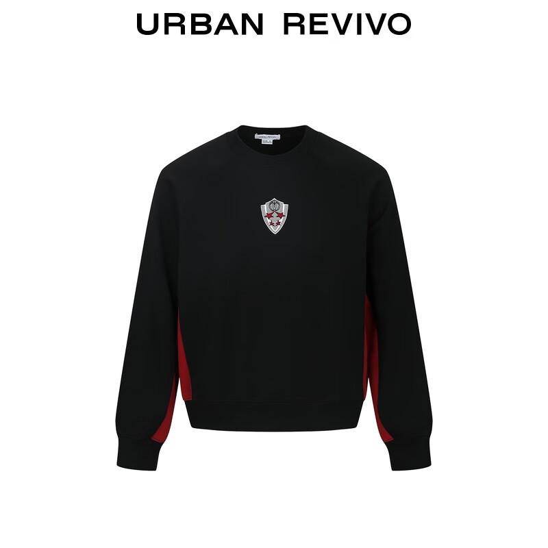 UR Spring 2025 Men's Color Block Embroidered Loose Sweatshirt