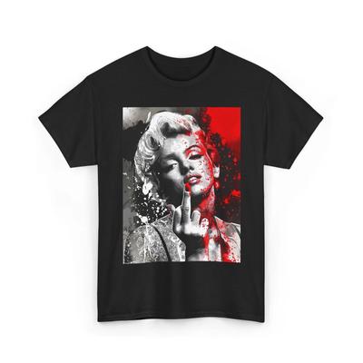 MARILYN MONROE MITTELFINGER T-Shirt TEE GESCHENK HERREN DAMEN STREETWEAR HIP HOP SHIRT