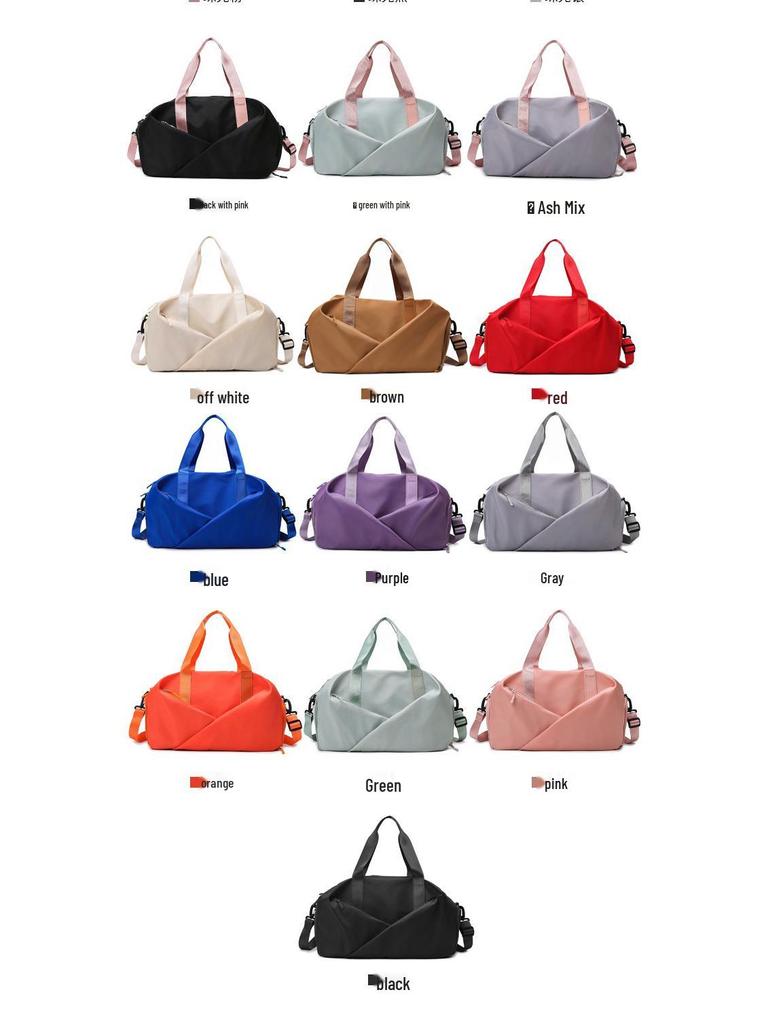 Women's Sports Gym Bag with Shoe Compartment, Wet/Dry Separation, Water-Repellent Oxford Cloth, Ideal for Yoga, Swimming, and Travel.