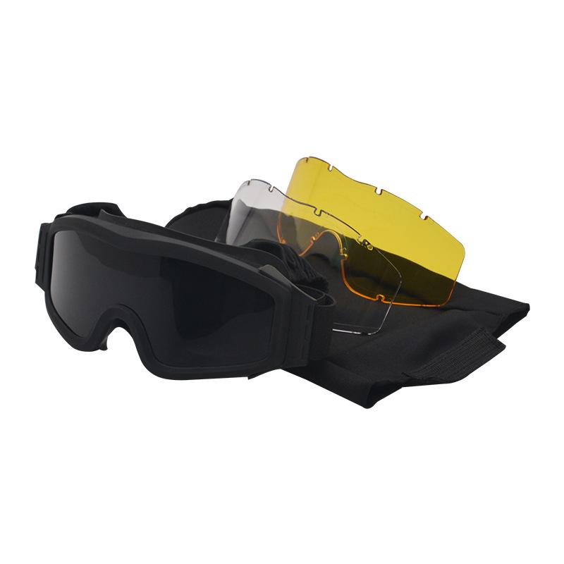 

New protective tactical goggles, wind and sand resistant goggles, impact-resistant off-road windproof goggles, motorcycle riding glasses set чёрный