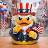 Patriotic Duck Figurine Funny Uncle Duck Statue with American Flag And Top Hat Collectible 4th of July Decoration for Independence Day Home Decor