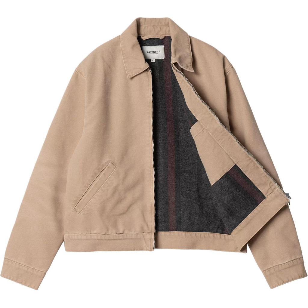 Carhartt WIP Fw24 W Dayton Jacket Triple Stitched Square Label Zipper Long Sleeve Collar Jacket Women jackets Peanut I034320-07E-4O