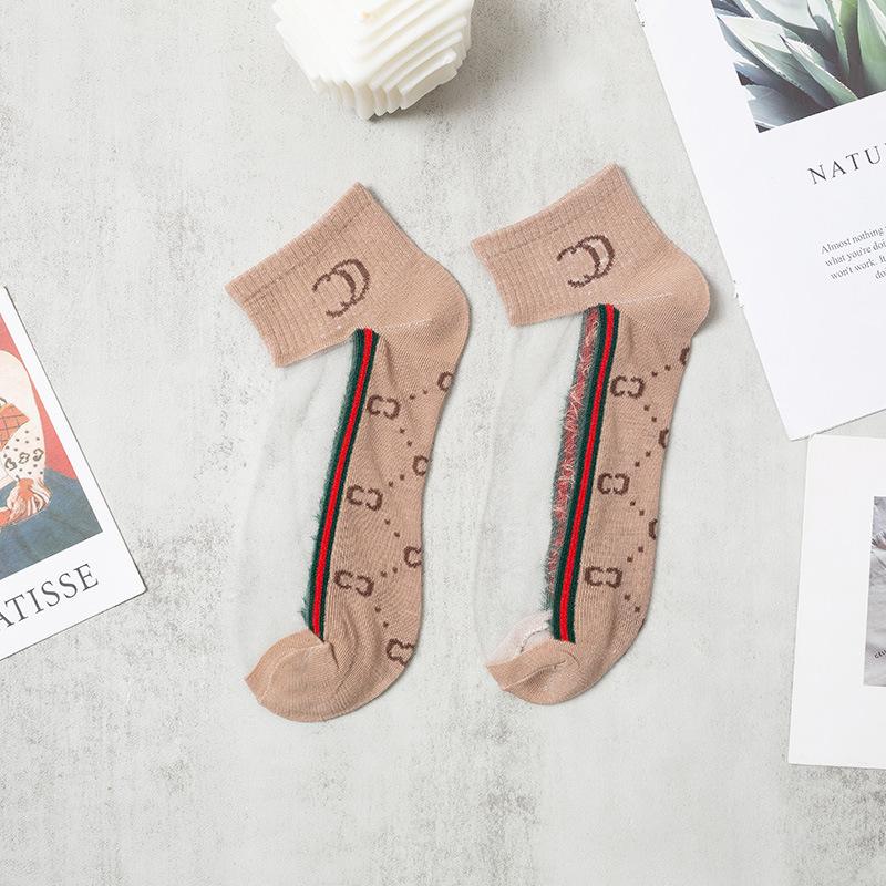 

Носки для женщин Дышащие хрустальные носки, Летние чулки Прозрачные парные носки, Сетчатые чулки для женщин 5 Pairs