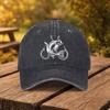 Bass Fishing Hook Graphic Washed Baseball Cap Vintage Adjustable Outdoor Sports Hat