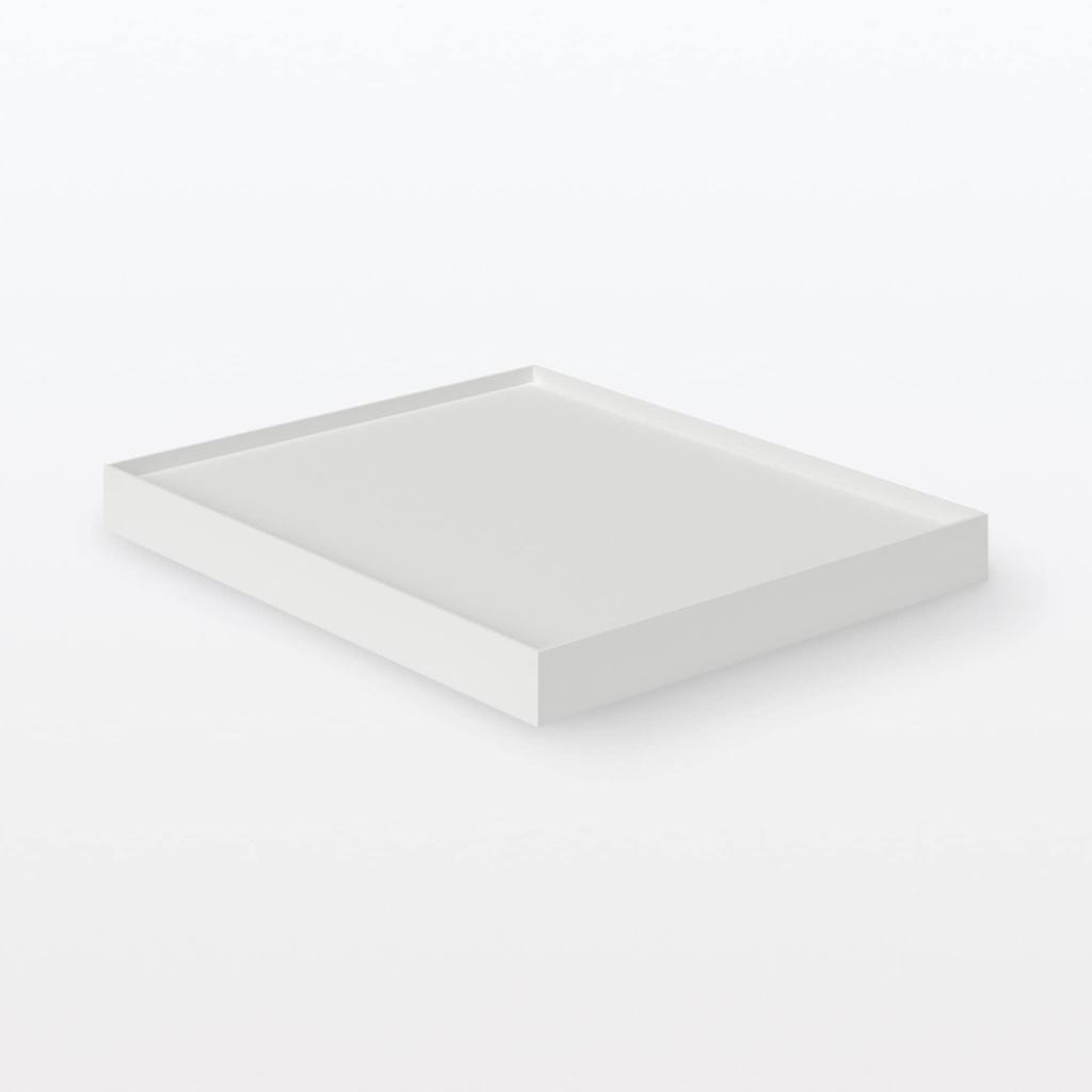 MUJI Recycled Polypropylene File Box Lid with Caster 25cm White 15930845 Standard, Attachment, Wide, Gray,