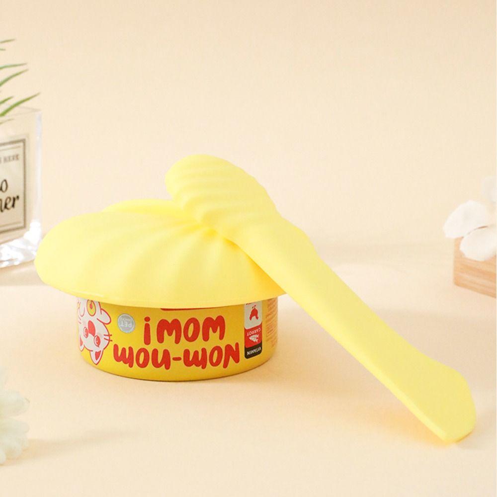 Airtight Design Cat Can Topper Silicone Cat Food Lids with Spoon Pet Food Scoop Set  Home Use