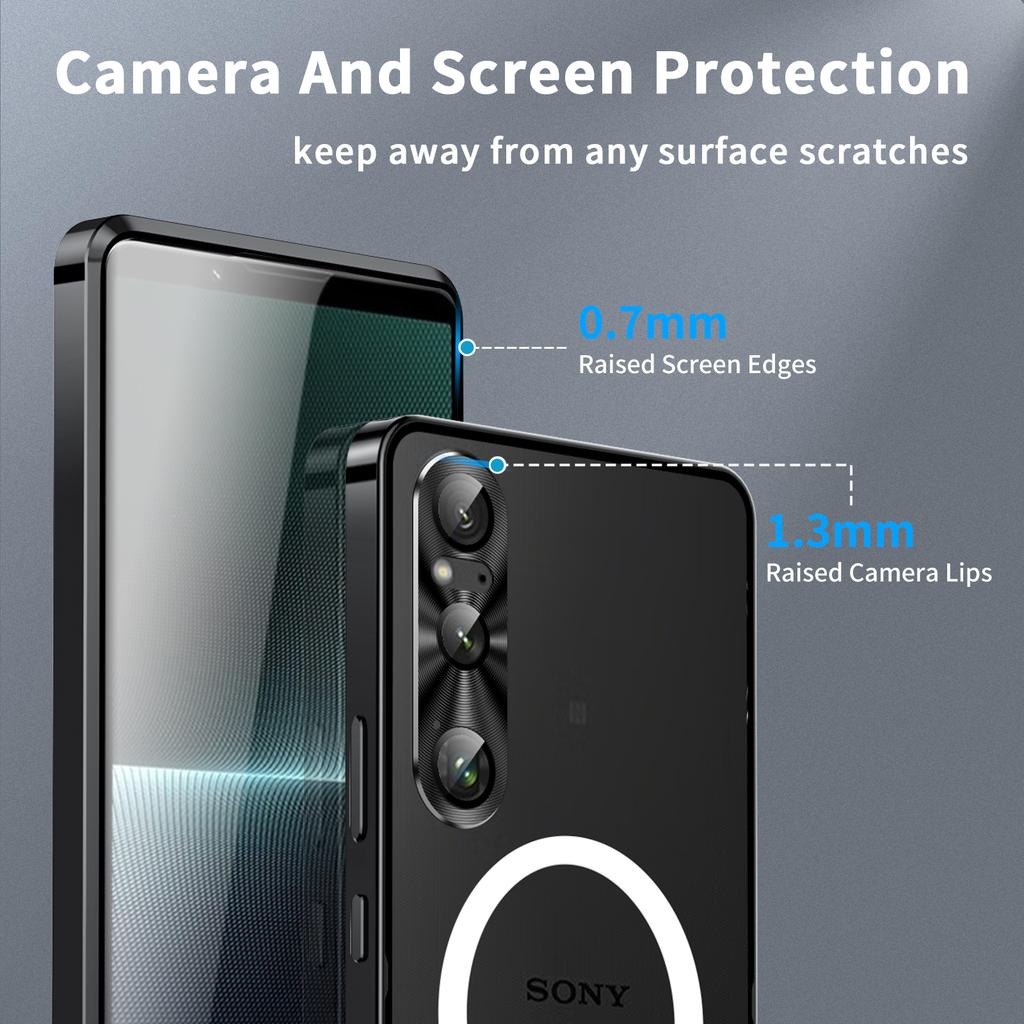 Magic Shield Magnetic Series for Sony Xperia 1 VI Case Metal+TPU Phone Cover with Lens Guard