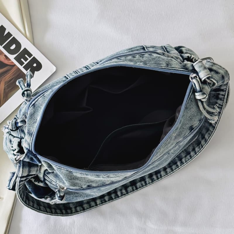 Retro denim messenger bag casual shoulder bag